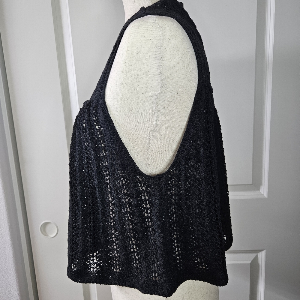 Zara Crochet Vest Top Sleeveless High Neck Croppe… - image 4